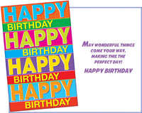 Multi Colored Happy Birthday Card